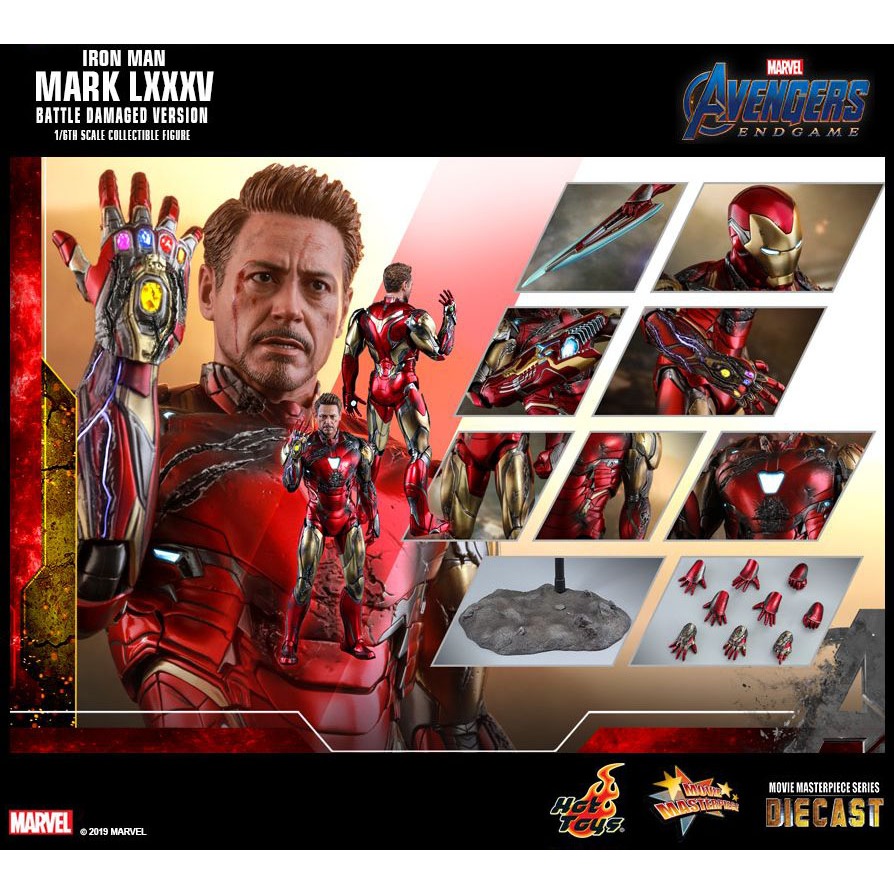 Hot Toys  Avengers: Endgame MMS543D33 Iron Man Mark 85 (Battle Damaged Version) ตัวปกติ/Normal [พร้อมส่ง/ของใหม่]