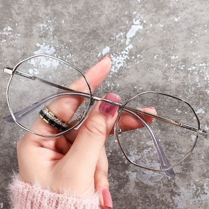 [พร้อมส่งจากไทย ] แว่นกรองแสงสีฟ้า แว่นทำงาน แว่นทรงแปดเหลี่ยม เลนส์ใส ใส่แล้วหน้าเด็ก น่ารัก ฮิตสุดๆ  Mellow BB01.