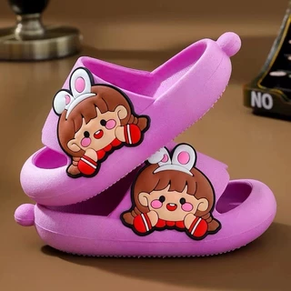 CUTE03 รองเท้าแตะเด็กการ์ตูนเจ้าหญิง ใส่ในบ้านพื้นนุ่มกันลื่น