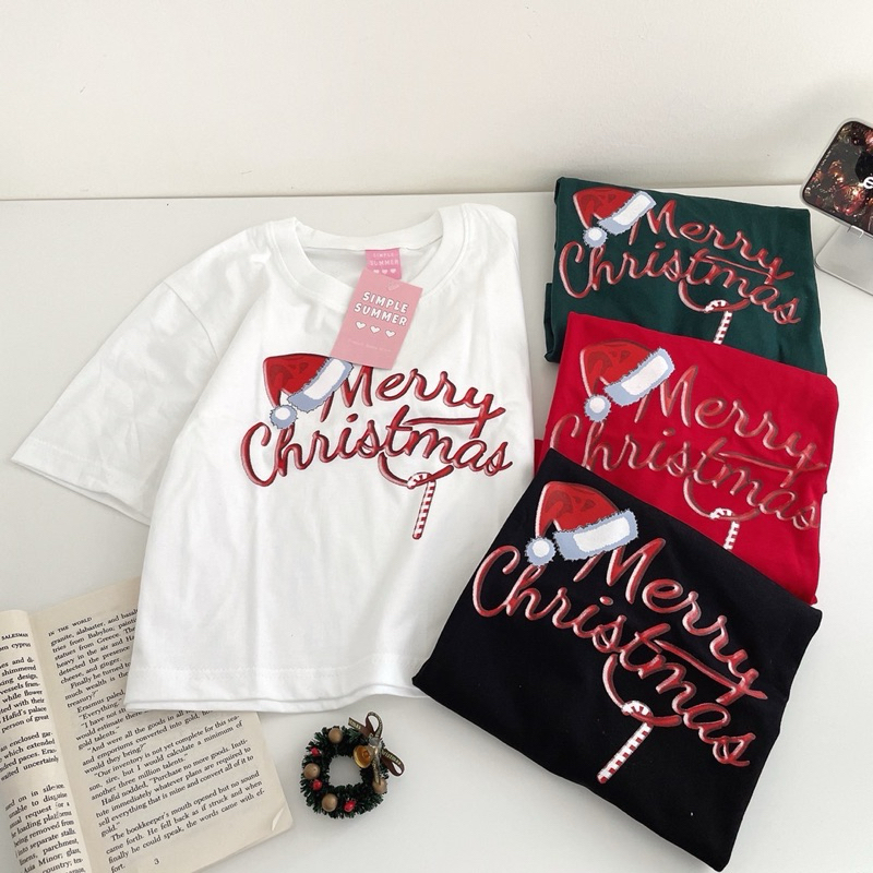 Sugarbeetshop | S295 CROP Merry chirstmas เสื้อครอปผ้าคอตตอน