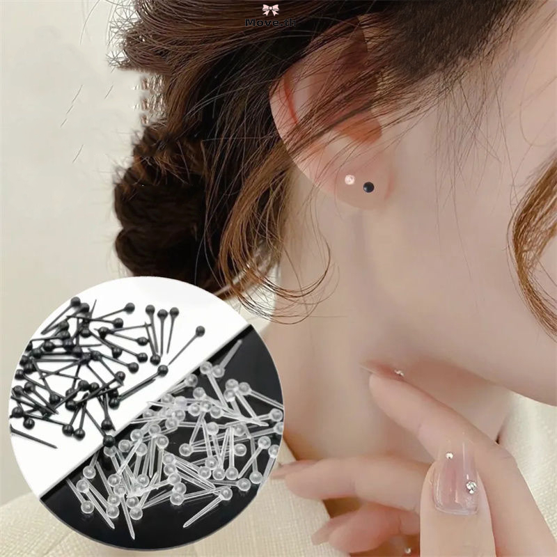 COD💖1 บาทส์ก้านหู ใสต่างหูสตั๊ด เรซิ่นพลาสติก ขนาดเล็ก ไม่ทําให้แพ้ง่าย เรียบง่าย เครื่องประดับแฟชั่น สำหรับผู้หญิง10 ชิ