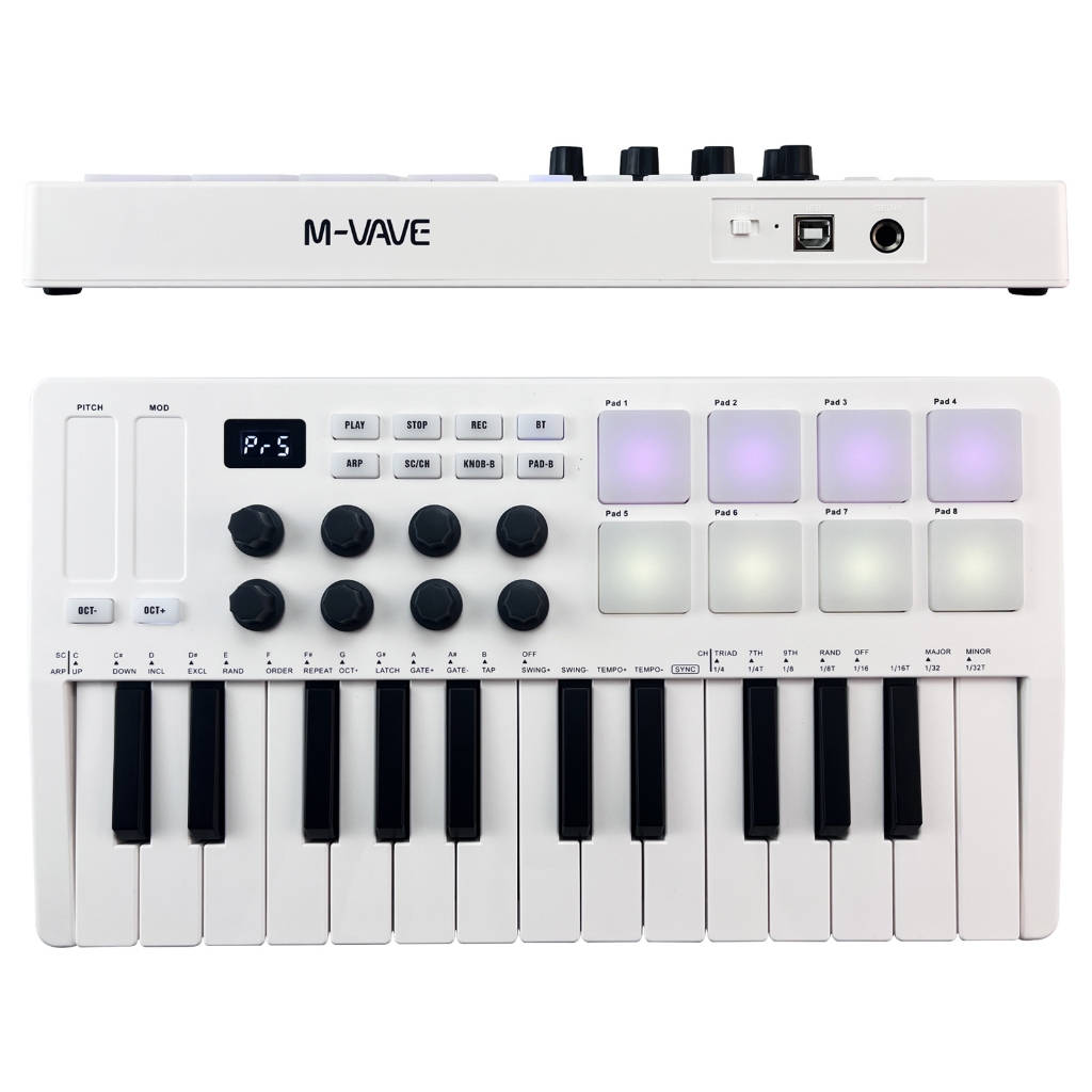 [Delivery Today] M-VAVE 25-Key MIDI Control Keyboard Mini Portable USB Keyboard MIDI Controller with 25 Velocity