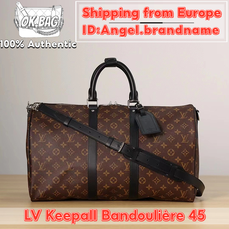 👜หลุยส์วิตตอง Louis Vuitton Keepall Bandoulière 45 Bag Boston bag กระเป๋าสะพายข้างผู้ชาย
