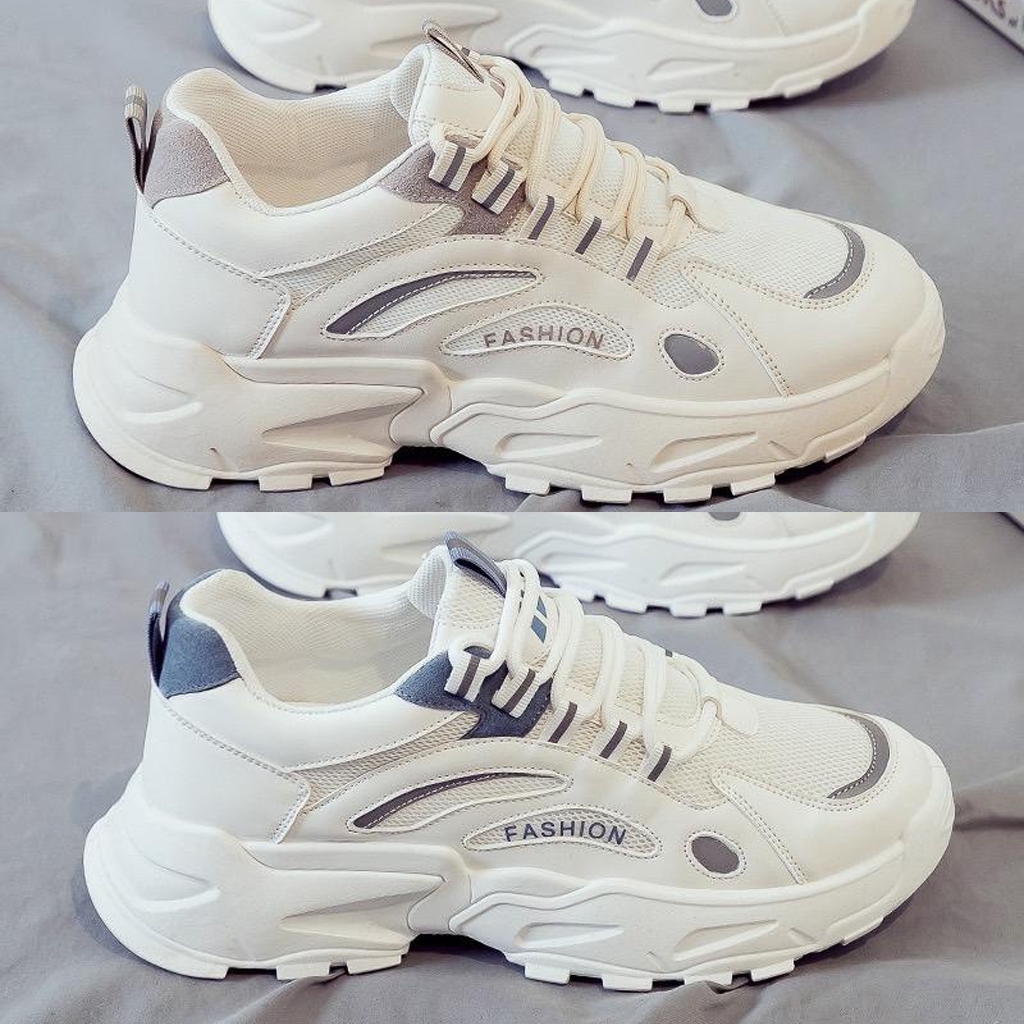 fashion รองเท้าผ้าใบผู้ชาย รองเท้าผ้าใบ แบบผูกเชือก 2 สี MVS022-229