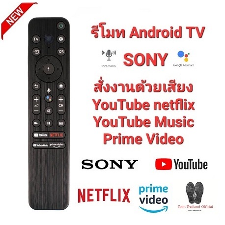SONY รีโมท Android TV RMF-TX800P สั่งงานด้วยเสียง Sony X80K X95K สินค้าพร้อมจัดส่ง