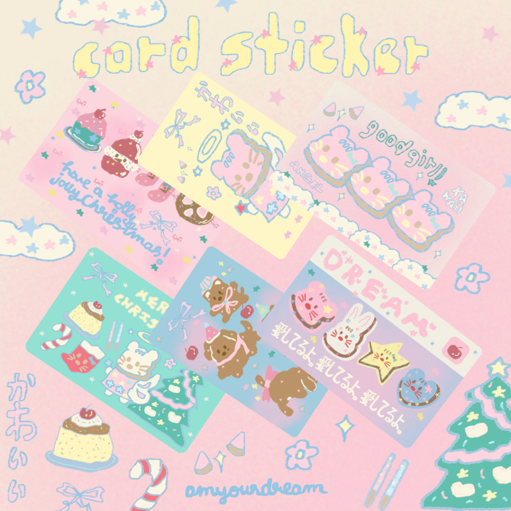 card sticker hologram 💌 สติกเกอร์ติดบัตร BTS MRT Keycard คอนโด เคลือบโฮโลแกรมวิ้งค์ กันน้ำ by amyourdream
