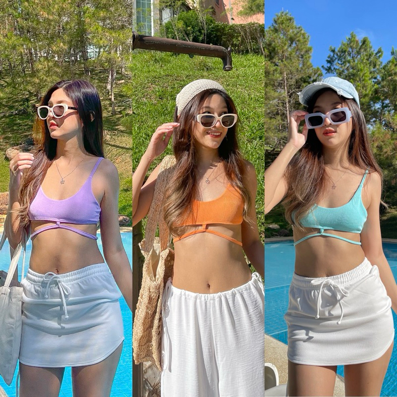 COZY CLUB. - TWINKLE BRA บราสายเดี่ยวผ้าร่องวิ๊ง ปรับสายได้