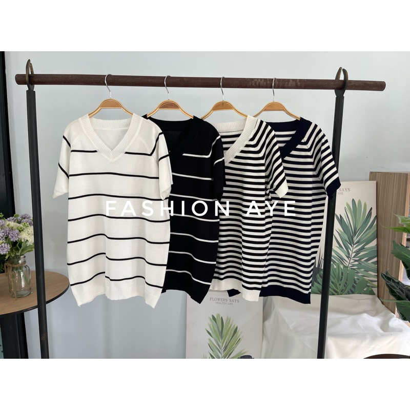 เสื้อยืดไหมพรม(คอวี)