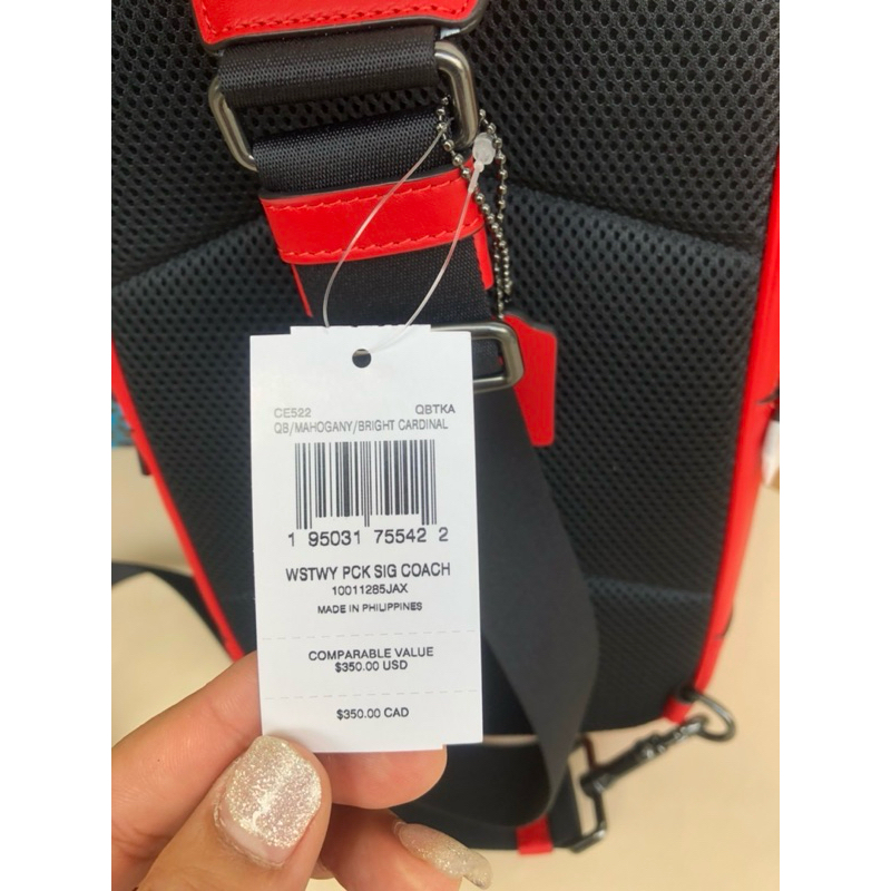 💚แท้💯 พร้อมส่ง💚 CE522 Coach Westway Pack In Colorblock Signature Canvas With Coach Patch