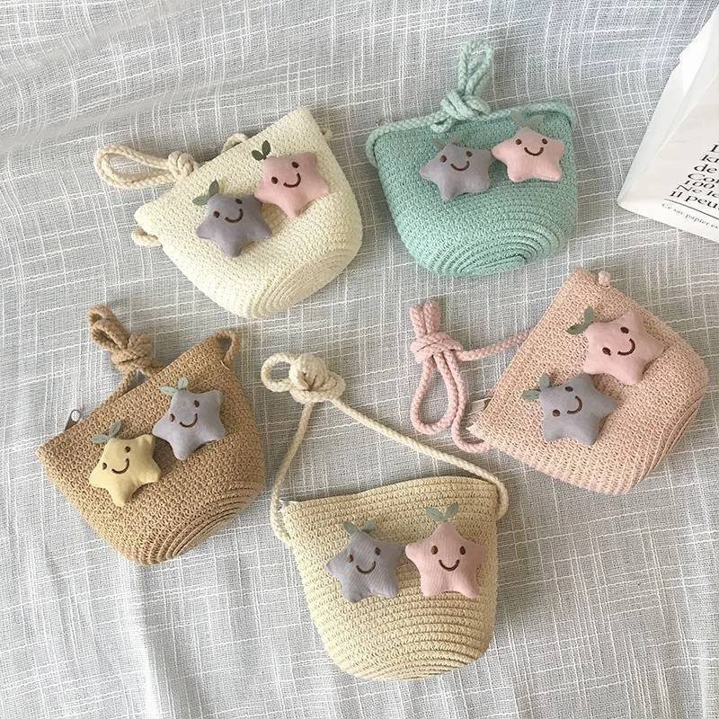 กระเป๋าใบไม้ผลิและฤดูร้อนสาวกระเป๋าสะพายเจ้าหญิงเวอร์ชั่นเกาหลีน่ารักป่าหญิงทารกกระเป๋าใส่เหรียญ