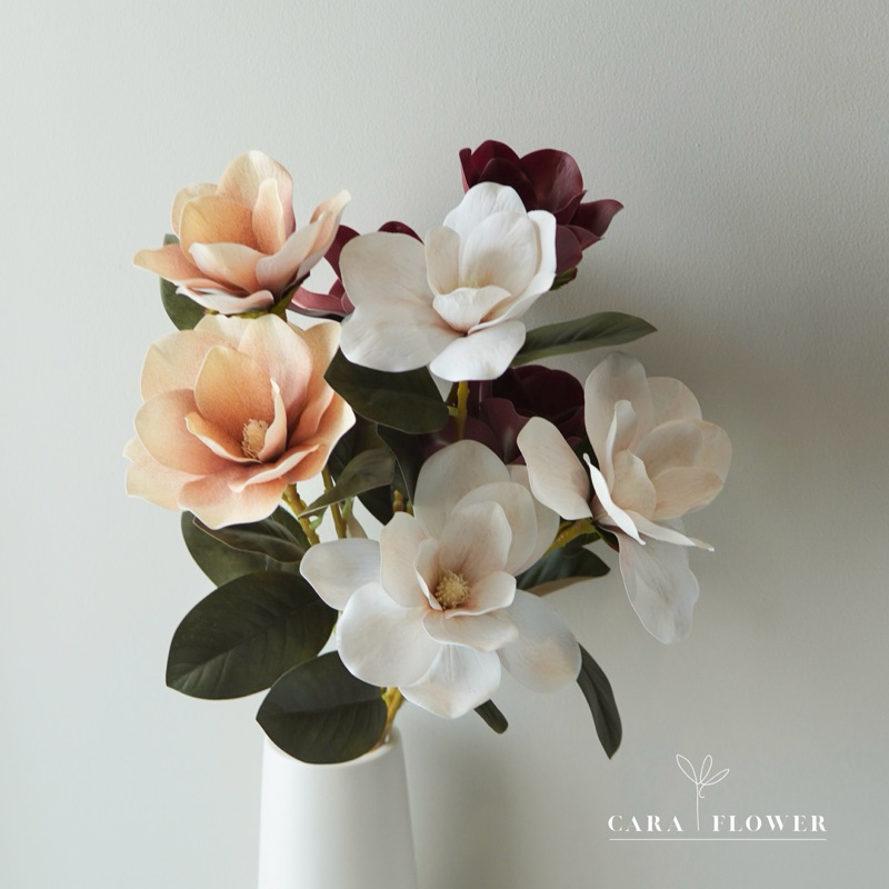 Magnolia | ดอกแมกโนเลียปลอม ดอกไม้ประดิษฐ์ ดอกไม้ปลอม ไว้แตกแต่งบ้าน (M05) [พร้อมส่ง]