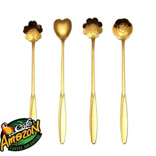 [St.Coco Cafe]ช้อนดอกไม้ สแตนเลส เกาหลี มี2แบบ 17cm วัสดุอย่…