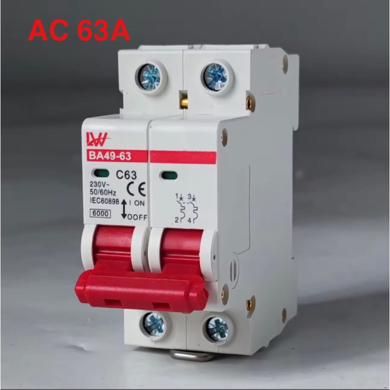 เบรกเกอร์ AC 63A 2p 230vสินค้าพร้อมส่ง