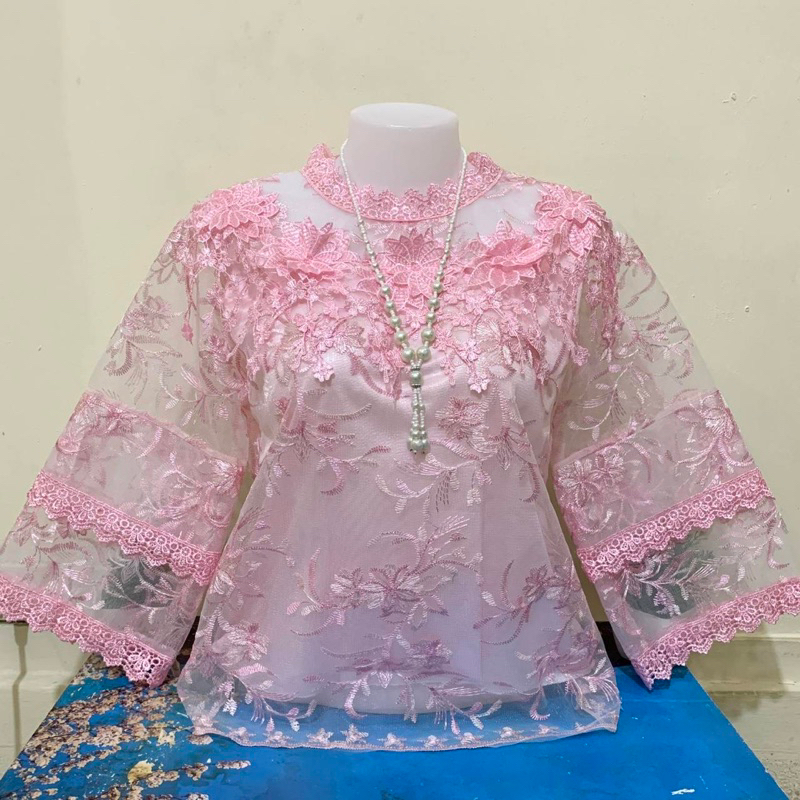 เสื้อลูกไม้ผ้าแก้วอก36-42-44-48ผ้านิ่มใส่สบายมีซับในทั้งตัวจร้า - รูปที่ 2