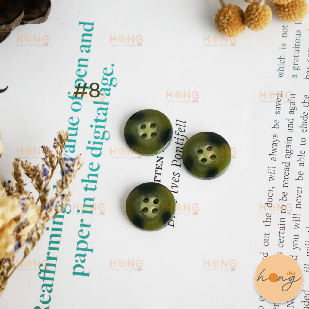 ☑️กระดุมเชิ้ต กระดุมโพลี Polyester Button #TG-02386 มี 2 ขนาด(15mm,20mm) มีทั้งหมด 9 สี บรรจุ 6ชิ้น [พร้อมส่งในไทย] - รูปที่ 7