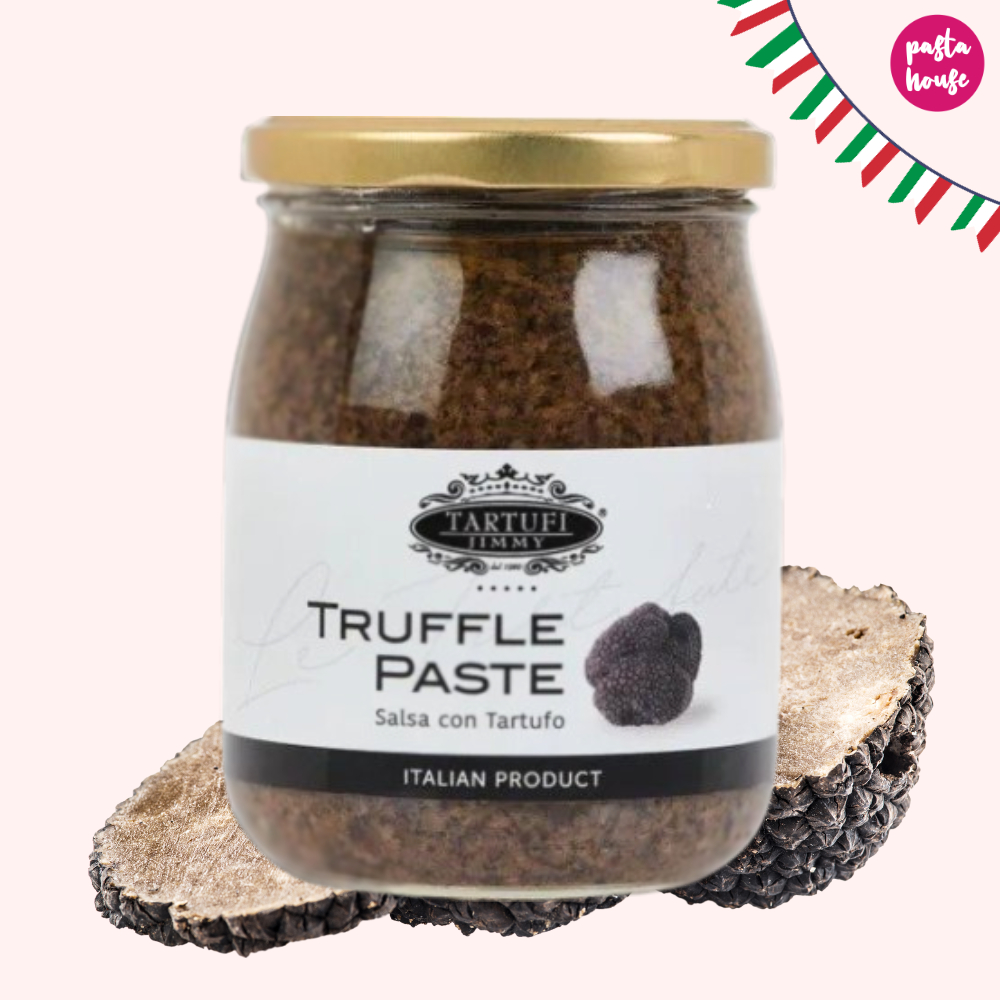 ซอสทรัฟเฟิลดำ 500g  Jimmy Truffle Paste 500g  ซอสทรัฟเฟิล เข้มข้นรสชาติดั้งเดิมของอิตาลี