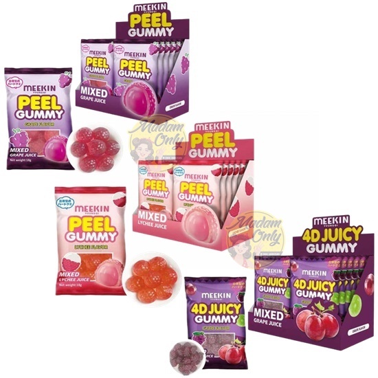 Meekin Peel Gummy กัมมี่ เยลลี่ มีกินยังซี 18กรัมx12ซอง