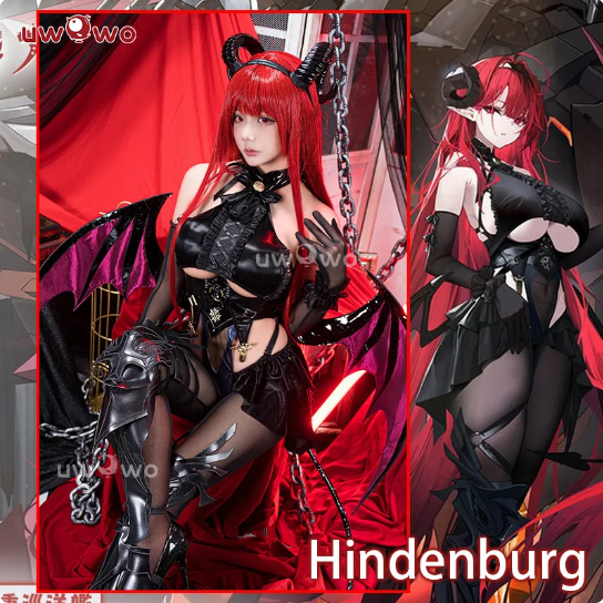 UWOWO Azur Lane KMS ฮินเดนบูร์กคอสเพลย์เหล็กเลือดชีสีดำชี 18 + คอสเพลย์เครื่องแต่งกายฮาโลวีน