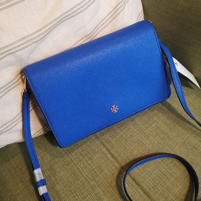 กระเป๋าสะพาย Tory Burch Emerson Combo Crossbody Handbag Black Saffiano Leather #toryburch #ของแท้