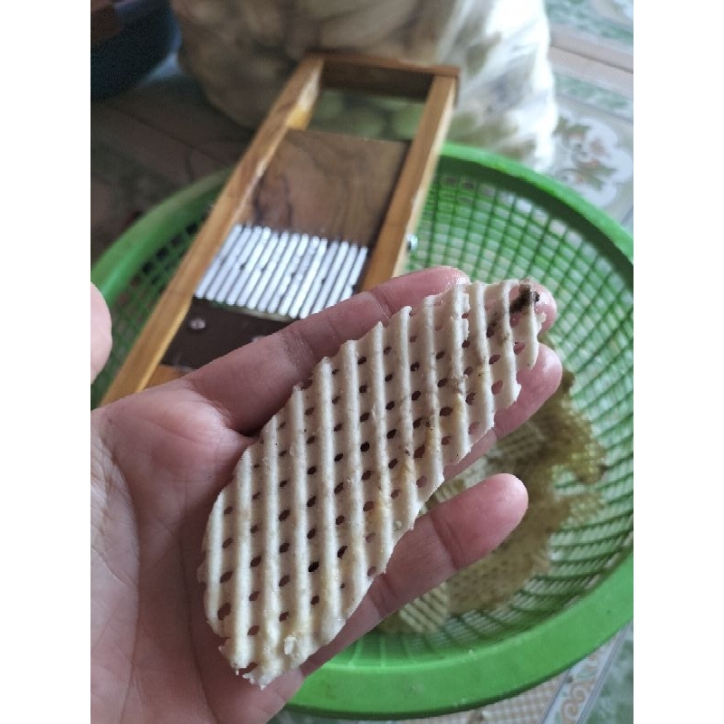 มีดสไลด์กล้วย เผือก มันเทศ มันฝรั่ง แผ่นตาข่าย 8.5 ซม. 1คม