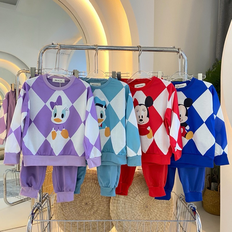 BBKIDS ชุดวอร์ม ชุดแขนยาวขายาวเด็ก ลายการ์ตูนดิสนีย์ Disney ผ้าเกล็ดปลา