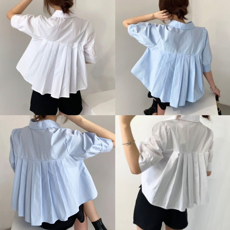 23-shop เสื้อเชิ๊ต ดีไซน์จีบหลัง sale ลดราคา