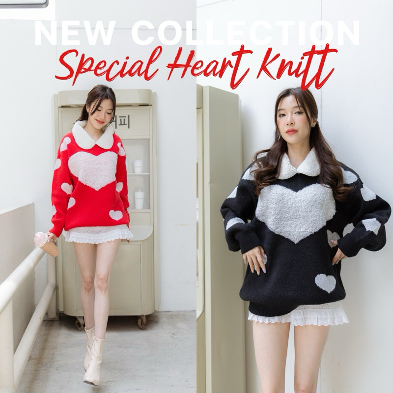 Special Heart Knitt (เสื้อไหมพรมทอหัวใจ #A1036)