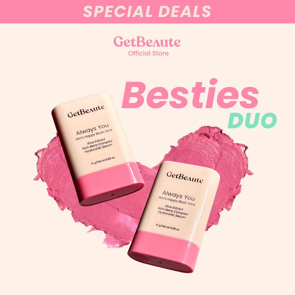 โปร 2 ชิ้น GetBeaute | บลัชสติ๊ก Skin's Happy Blush Stick; 16g บลัชออน ปัดแก้ม แก้มฉ่ำ สีสวย