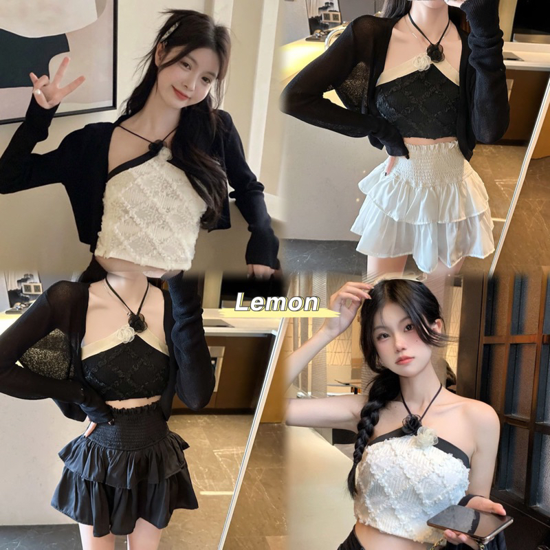 Lalisa พร้อมส่ง ชุดเซ็ท กระโปรงพลีทสั้น Y2k มีขอบสาวอวบ เอวสูง เซ็กซี่ สีพื้น สไตล์เกาหลี สําหรับผู้หญิง