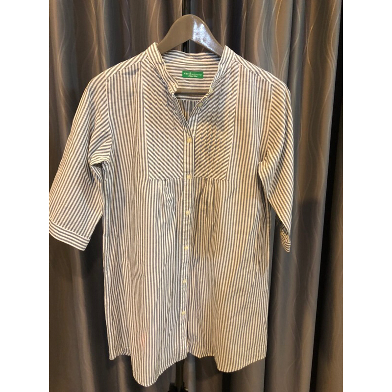 Z68. เสื้อแบรนด์earthผ้าคอตตอนเรยอนสีเทา