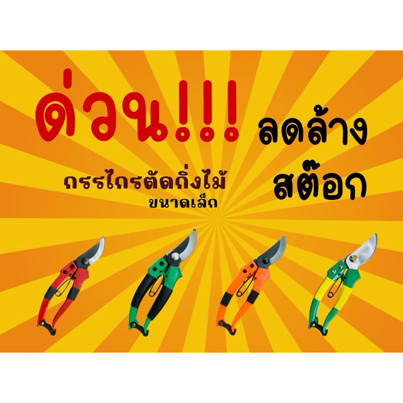 สินค้าลดราคา กรรไกรตัดกิ่งไม้ขนาดเล็ก แบบร้านสุ่มหยิบสีสินค้าให้