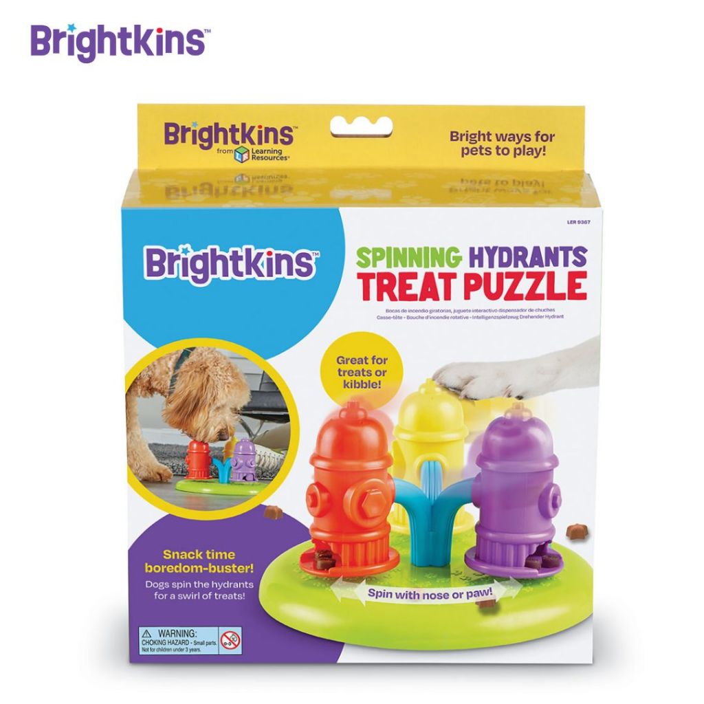 Brightkins Spinning Hydrants Treat Puzzle ของเล่นฝึกทักษะ หัวดับเพลิงปริศนา สำหรับสุนัข