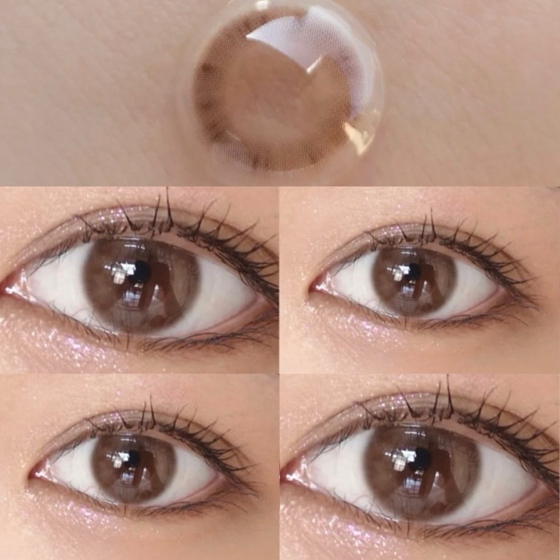 คอนแทคเลนส์รายปี รุ่นแอปริคอทนมสีน้ำตาล