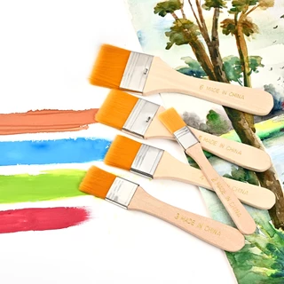 แปรงทาสี พู่กัน เบอร์ 2, 4, 6, 8, 10 แปรงวาดรูป ขนสีทอง Paint Brush WAKU