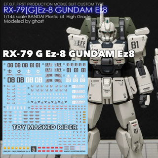 🟦ดีคอลน้ำ GHOST HGUC DECAL RX-79|G]Ez-8 GUNDAM Ez8 เรืองแสงแ…