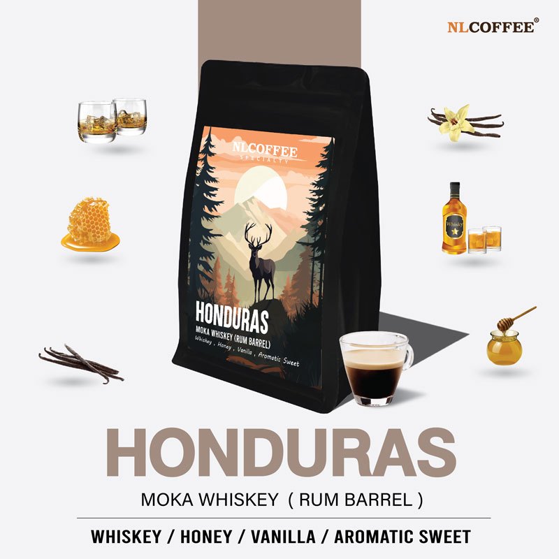 NLCOFFEE SPECIALTY เมล็ดกาแฟ Honduras - Moka Whiskey 200กรัม