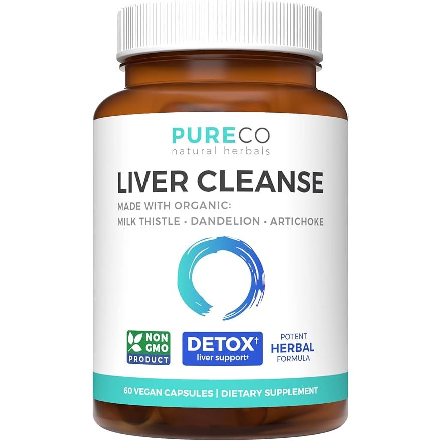 Organic Liver Cleanse Detox &amp; Repair (Vegan, Non-GMO) Milk Thistle Extract (80% Silymarin), Dandelion Root 60 capsules