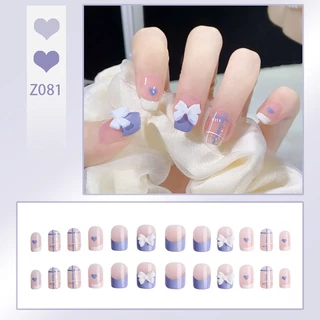 [JI196]เล็บปลอม สไตล์โมเดิร์น ใช้งานง่าย 24 ชิ้น พร้อมส่ง