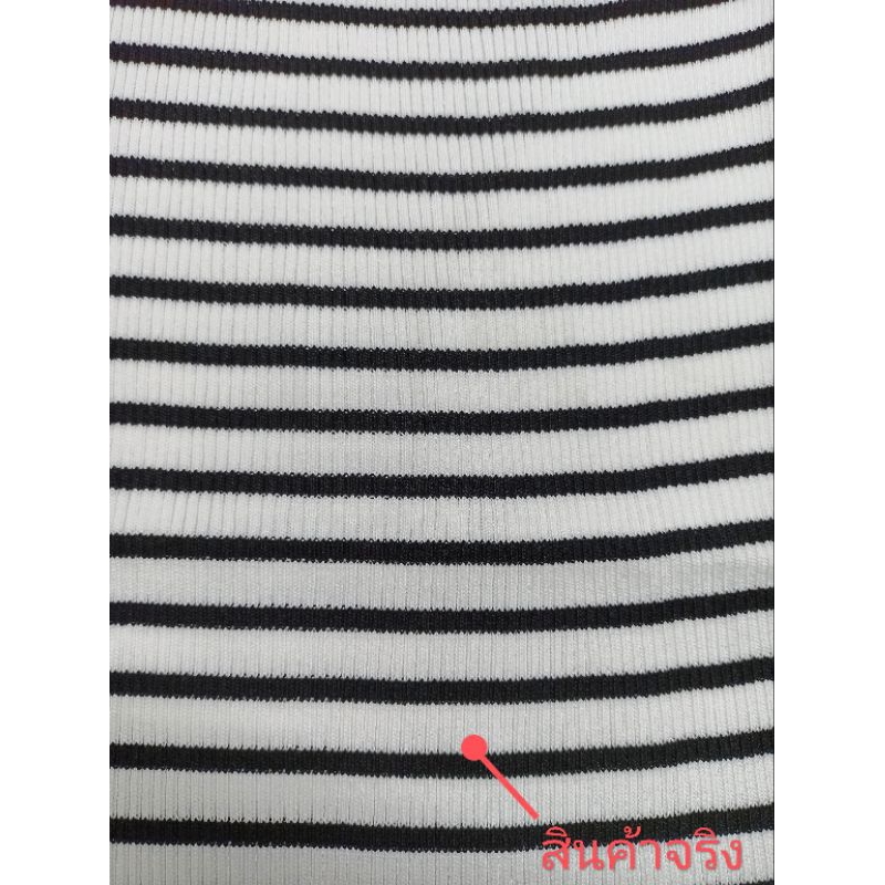 พร้อมส่ง GR033 เดรสสายเดี่ยวยาวลายทางขาวดำเข้ารูป เซ็กซี่ รูปที่ 7