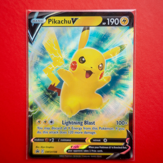 [ของแท้] พิคาชู Pikachu V การ์ดโปเกมอน [Pokémon Trading Card Game]