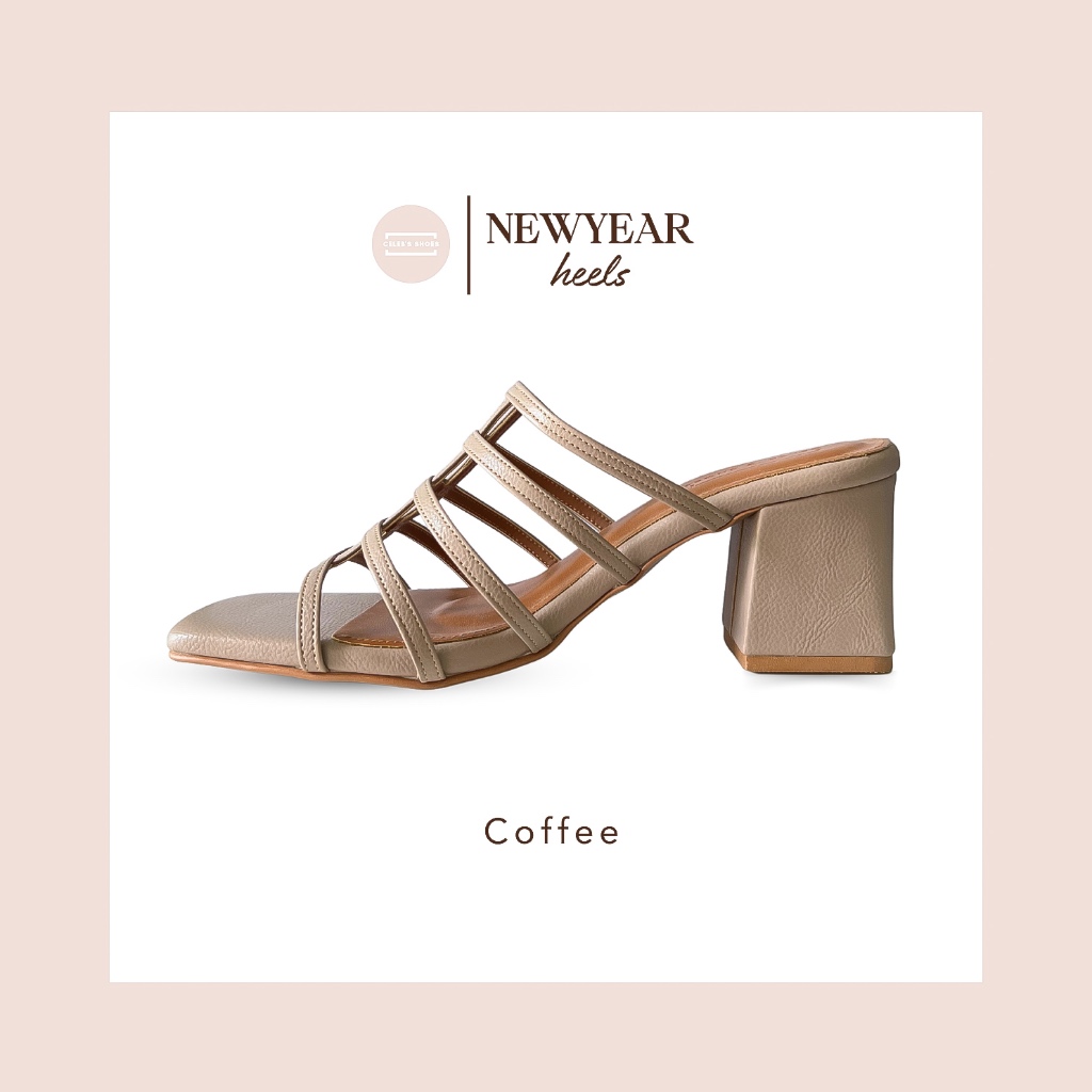 CELEB'S SHOES : Newyear heels "Coffee" (สีขายดี)