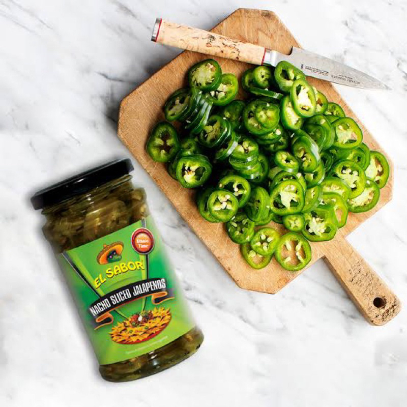 el sabor nacho sliced jalapeno 225g. พริกจาลาปิโน่หั่นแว่นดองในน้ำเกลือ นำเข้า