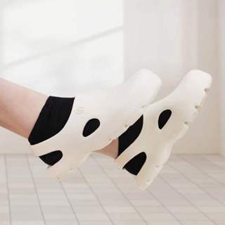 Hello Polo ดำ รองเท้าแตะผู้หญิง รองเท้าหัวโต 4cm พื้นหนา เสร…