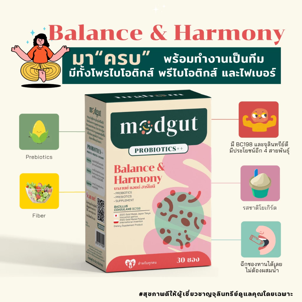 Modgut probiotics ++ ชนิดผง 30 ซอง มดกัต โพรไบโอติกส์ พร้อมทาน อร่อย มีครบ 4 สูตร ตอบโจทย์ครบตามอาการของคุณ thumbnail 4