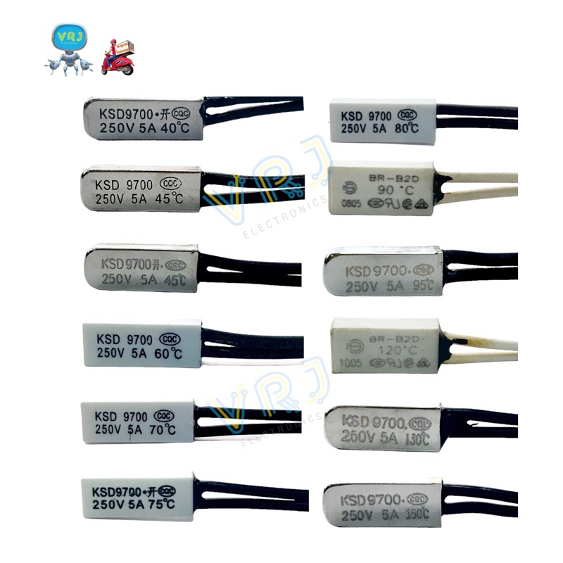 Thermostat เทอร์โมสตัท ตัวแบน 5A 250V ร้อนตัด45องศาถึง150องศา
