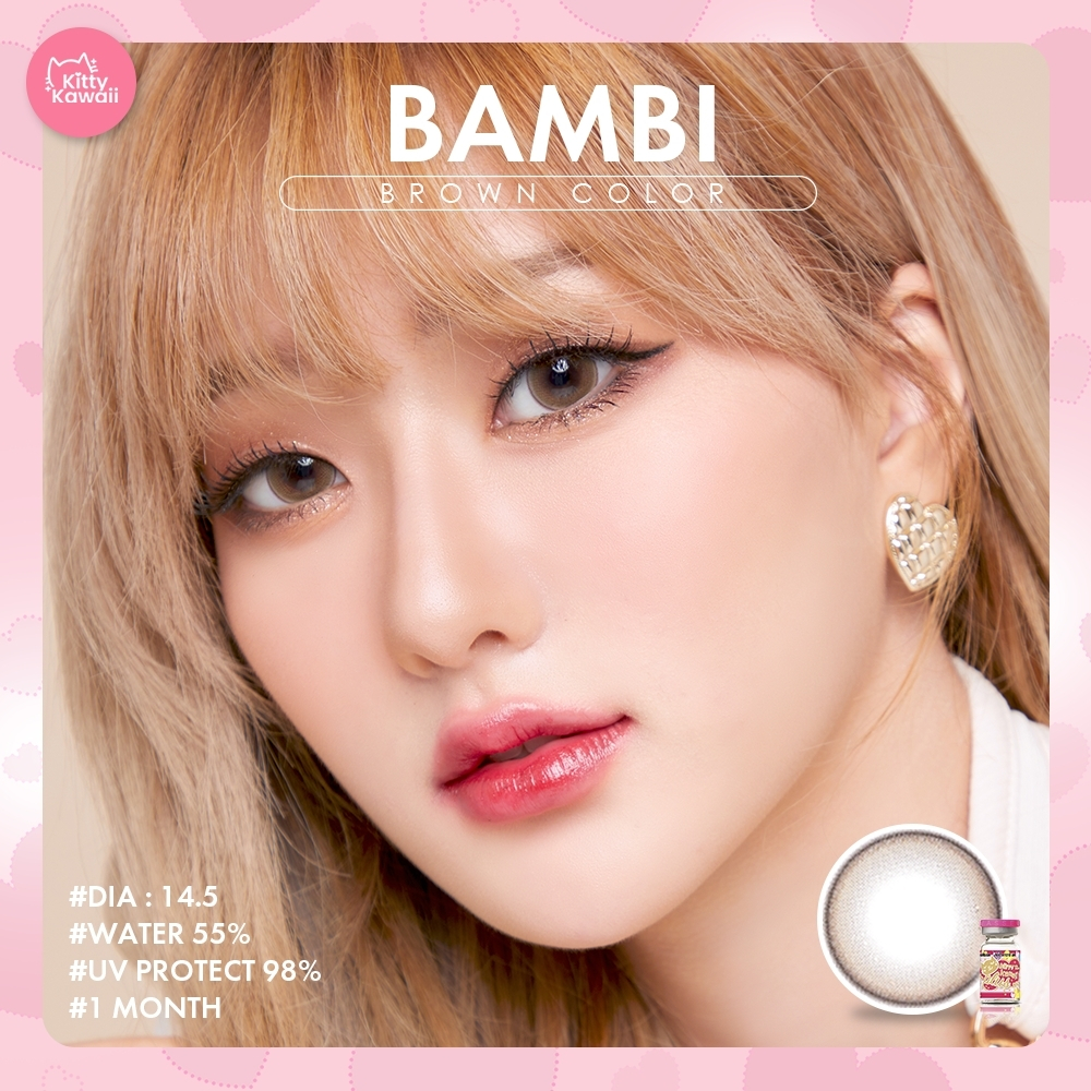 คอนเเทคเลนส์ (kitty kawaii) Bambi brown 14.5 เลนส์กลาง