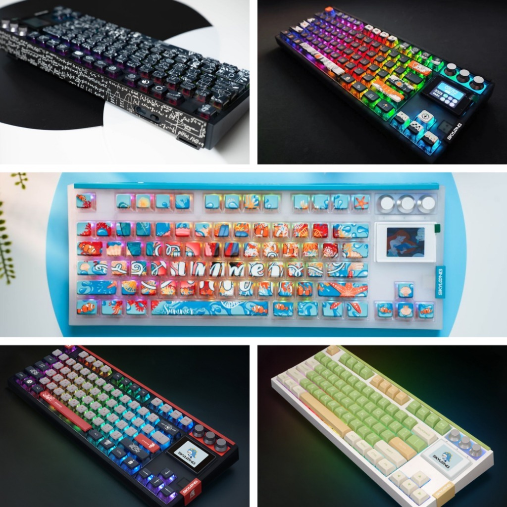 คีย์บอร์ด ไร้สาย Skyloong GK87 Pro Gasket Wireless 3 mode with Knob and Screen