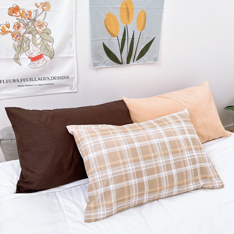 Pillowcase ปลอกหมอน ปลอกหมอนข้าง ลายสก็อต ผ้านุ่ม พร้อมส่ง