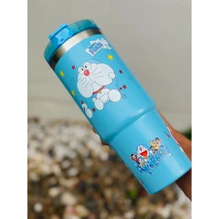 เเก้วเก็บความเย็นลายโดเรม่อน ขนาด900ML สเเตนเลส304 เก็บความร้อนเย็นได้ เเก้วรุ่นใหม่