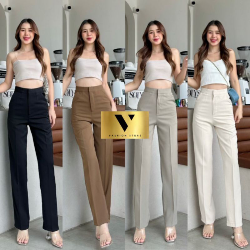 V-JEANS รุ่นzara pants กระบอกเล็ก ทรงสวย ดีเทลน่ารัก เอวสูงปี๊ด ทรงสวย เก็บพุงดีเทล ไม่ซ้ำใครแน่นอน ผ้าพริ้ว ทิ้งตัว